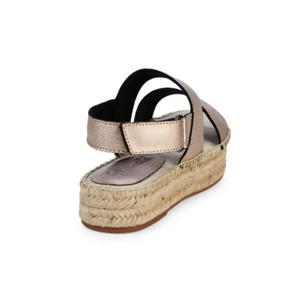Splendid Aubrey Metallic Leather Espadrille Flatform Slingback Sandals size 8
